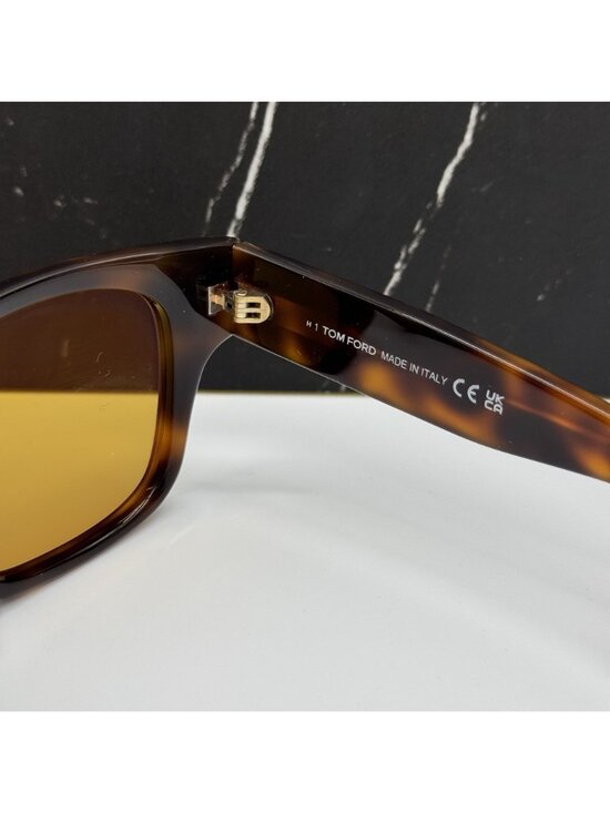 NEW TOM FORD CAINE-02 TF1280 53E HAVANA/YELLOW WOMEN SQUARE SUNGLASSES FT1280/S main image 8